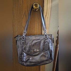 Coach Metallic Silver Shoulder Bag